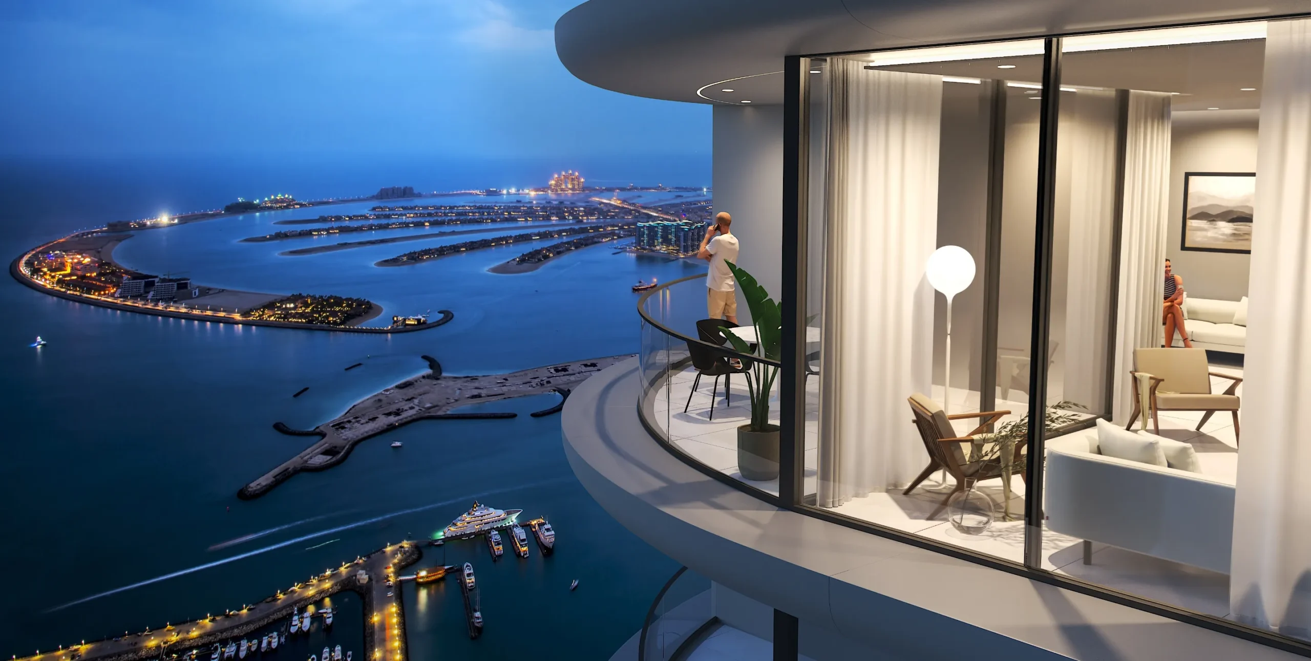 Interior of a Dubai residence overlooking the city