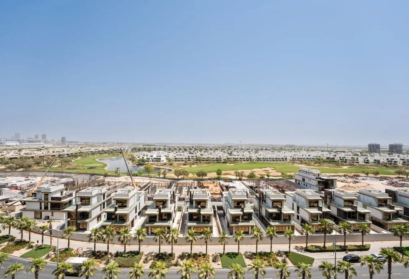 The golf-course outlook from the apartment at Artesia C, DAMAC Hills