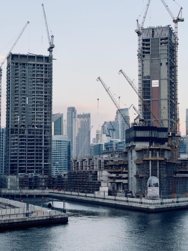 Off-plan residential tower under construction in Dubai