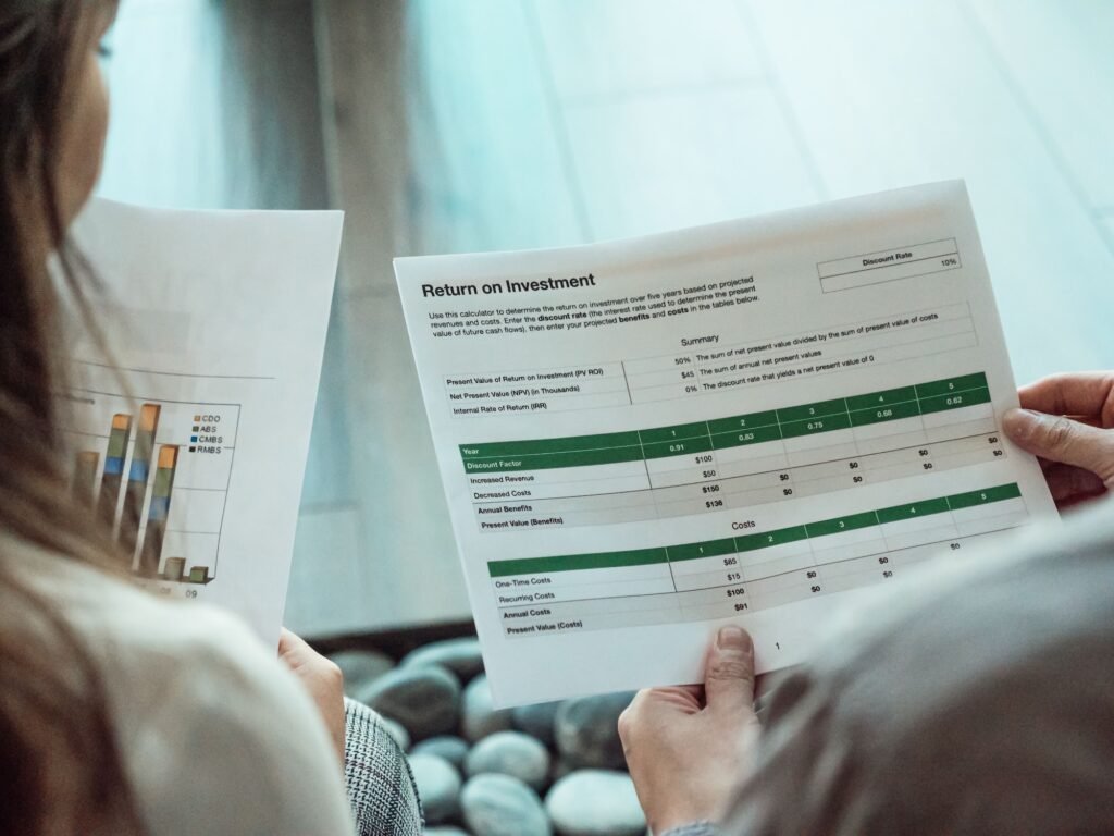 Reviewing return on investment figures for a property portfolio