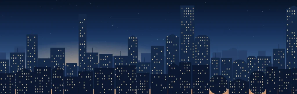 Completed Dubai residential towers at twilight – Dubai rental market 2026