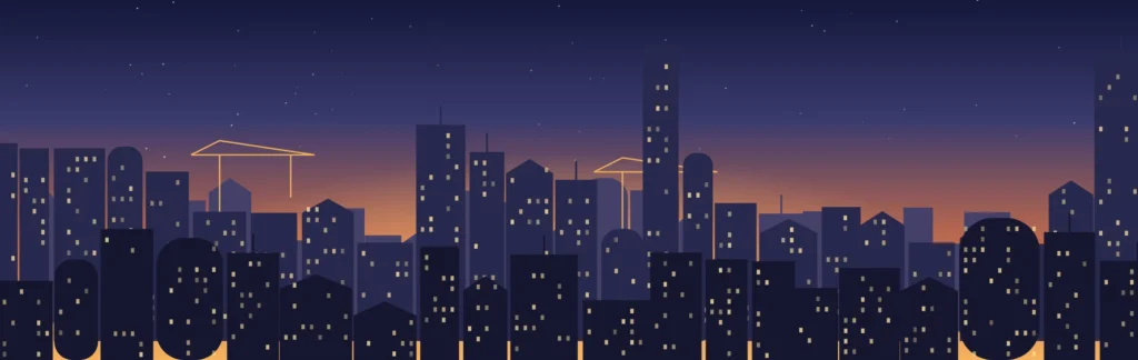 Dubai skyline at sunset with low-rise communities – Etihad Rail impact on Dubai property