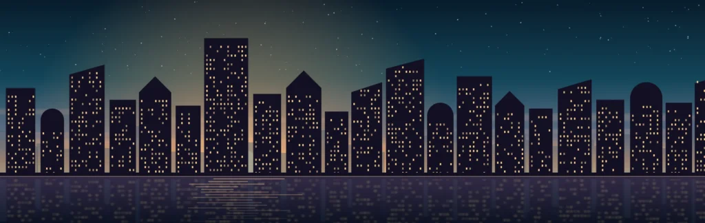 Dubai skyline at dusk with completed towers, illustrating post-handover payment plans